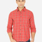 Rose Pink Checked Slim Fit Semi Casual Shirt | Greenfibre