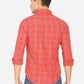 Rose Pink Checked Slim Fit Semi Casual Shirt | Greenfibre