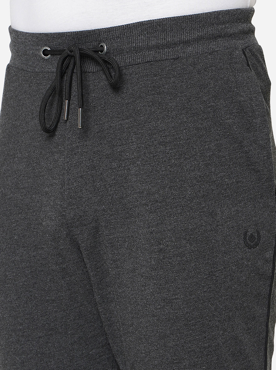 Charcoal Grey Solid Regular Fit Track Pant | Greenfibre