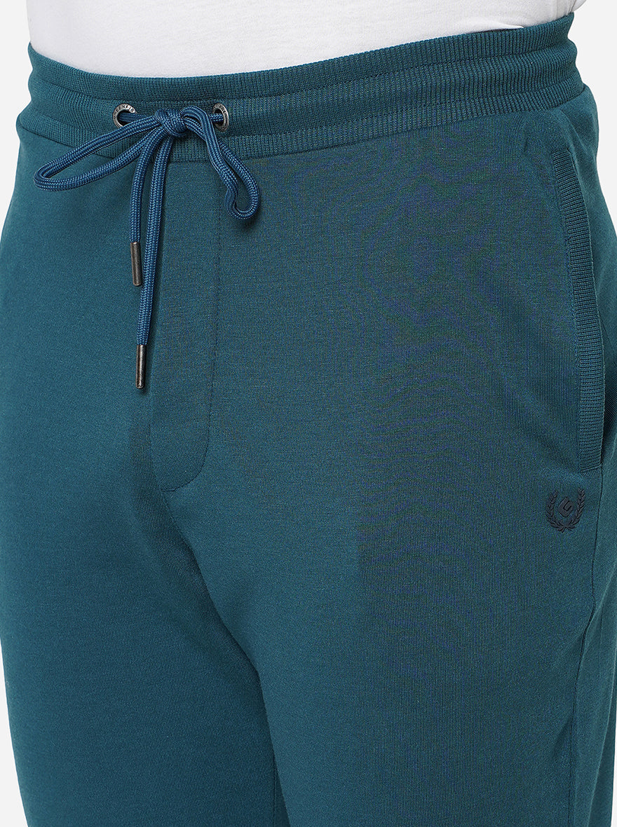 Deep Blue Solid Slim Fit Track Pant | Greenfibre
