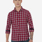 Rumba Red Checked Slim Fit Semi Casual Shirt | Greenfibre