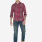 Rumba Red Checked Slim Fit Semi Casual Shirt | Greenfibre