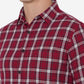 Rumba Red Checked Slim Fit Semi Casual Shirt | Greenfibre