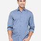 Blue Printed Classic Fit Casual Shirt | Greenfibre