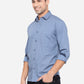 Blue Printed Classic Fit Casual Shirt | Greenfibre