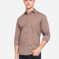 Ginger Brown Printed Classic Fit Casual Shirt | Greenfibre