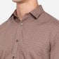 Ginger Brown Printed Classic Fit Casual Shirt | Greenfibre