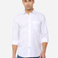 White Solid Slim Fit Casual Shirt | Greenfibre