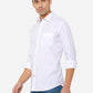 White Solid Slim Fit Casual Shirt | Greenfibre